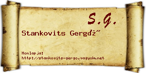 Stankovits Gergő névjegykártya